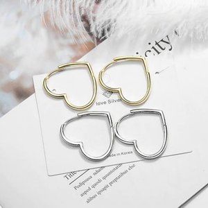 NEW 925 Sterling Silver Heart Hoop Earrings